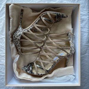 Jimmy Choo Fiesta 133 Leopard Strappy Sandals